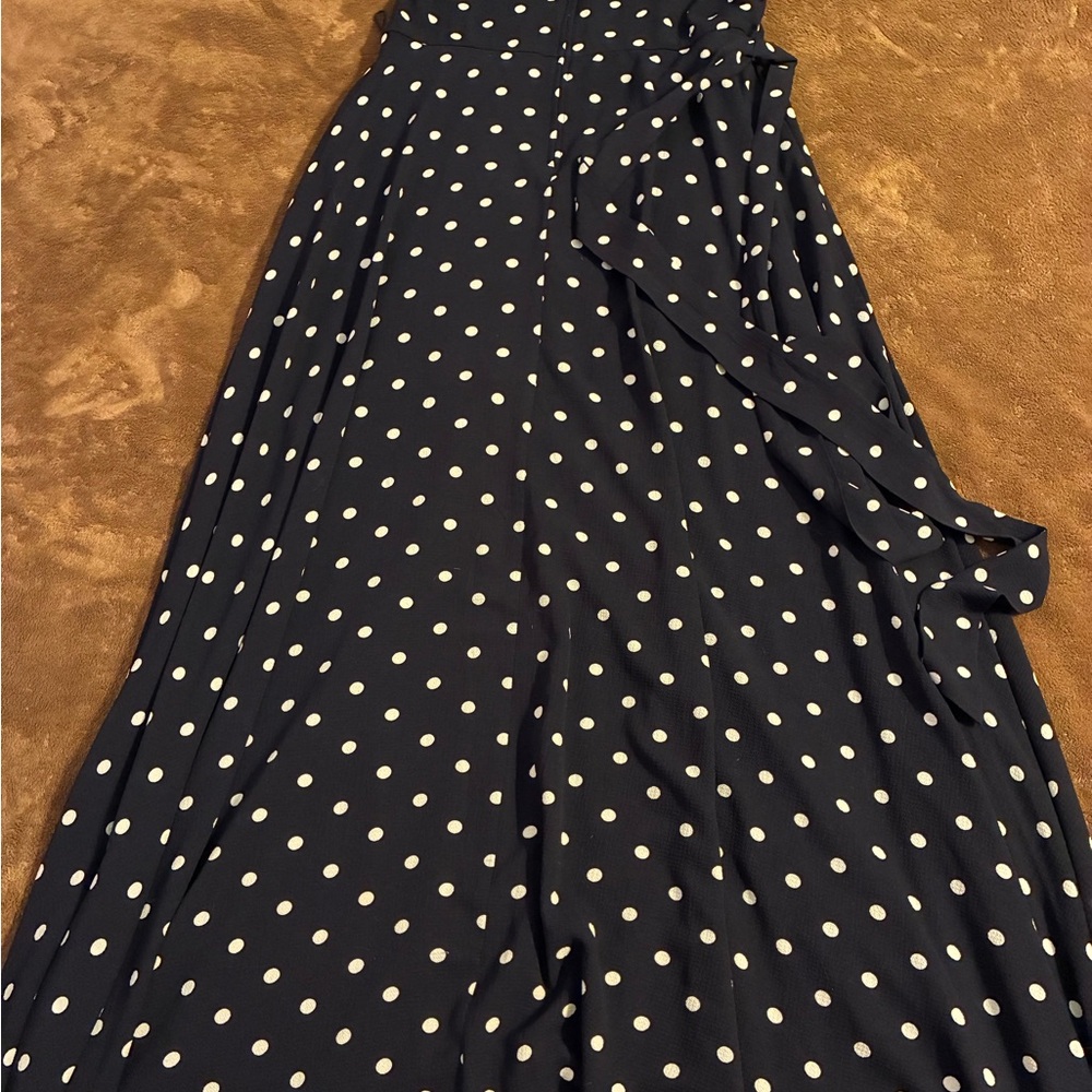 Premier Navy and Cream Polka Dot Maxi Dress